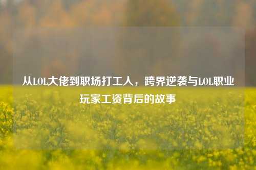 从LOL大佬到职场打工人，跨界逆袭与LOL职业玩家工资背后的故事