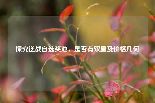 探究逆战自选奖池,是否有双星及价格几何