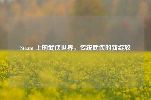 Steam 上的武侠世界，传统武侠的新绽放