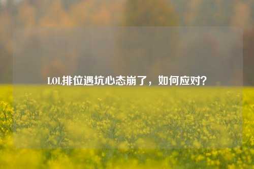 LOL排位遇坑心态崩了，如何应对？