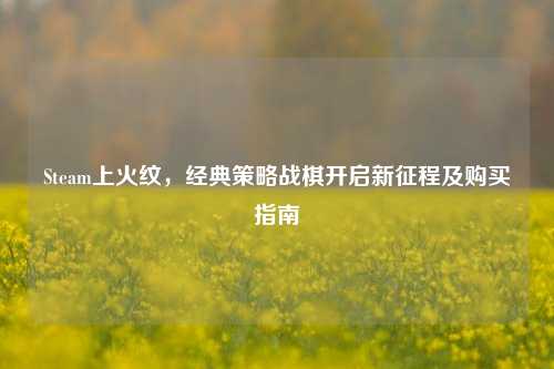 Steam上火纹,经典策略战棋开启新征程及购买指南