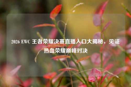 2026 EWC 王者荣耀决赛直播入口大揭秘，见证热血荣耀巅峰对决