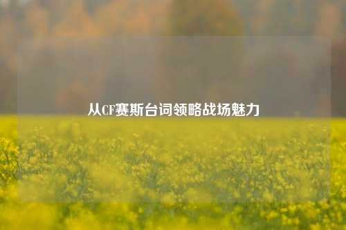 从CF赛斯台词领略战场魅力