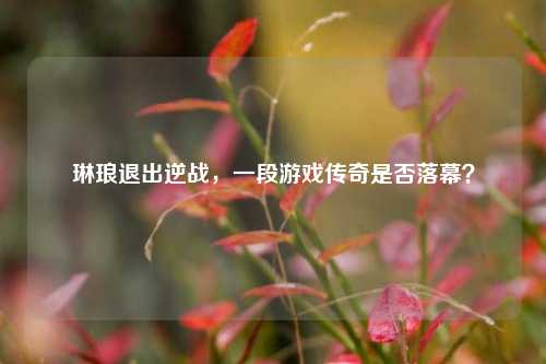 琳琅退出逆战,一段游戏传奇是否落幕?