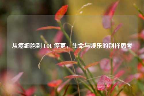 从癌细胞到 LOL 停更，生命与娱乐的别样思考
