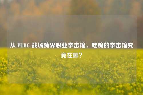 从 PUBG 战场跨界职业拳击馆，吃鸡的拳击馆究竟在哪？