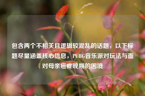 包含两个不相关且逻辑较混乱的话题，以下标题尽量涵盖核心信息，PUBG音乐派对玩法与面对母亲癌症晚期的困境