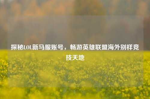 探秘LOL新马服账号，畅游英雄联盟海外别样竞技天地