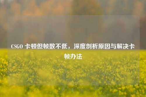 CSGO 卡顿但帧数不低，深度剖析原因与解决卡帧办法