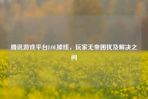 腾讯游戏平台LOL掉线，玩家无奈困扰及解决之问