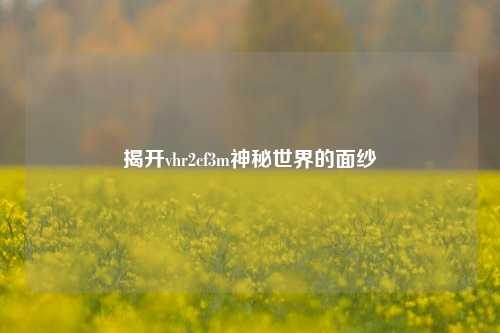 揭开vhr2cf3m神秘世界的面纱