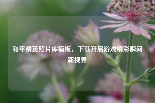 和平精英照片库模板,下载开启游戏精彩瞬间新视界