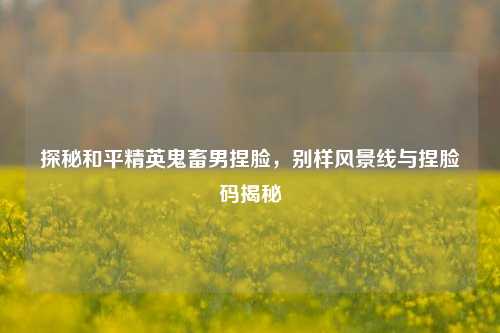 探秘和平精英鬼畜男捏脸，别样风景线与捏脸码揭秘
