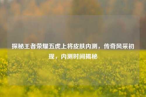 探秘王者荣耀五虎上将皮肤内测，传奇风采初现，内测时间揭秘