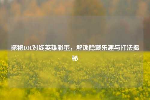 探秘LOL对线英雄彩蛋，解锁隐藏乐趣与打法揭秘
