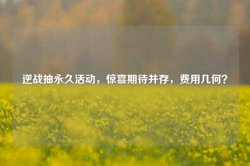 逆战抽永久活动，惊喜期待并存，费用几何？