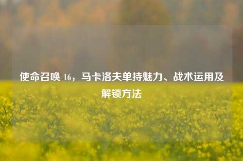 使命召唤 16，马卡洛夫单持魅力、战术运用及解锁方法