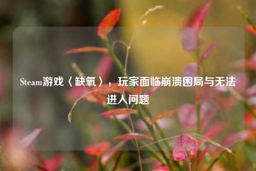 Steam游戏〈缺氧〉,玩家面临崩溃困局与无法进入问题
