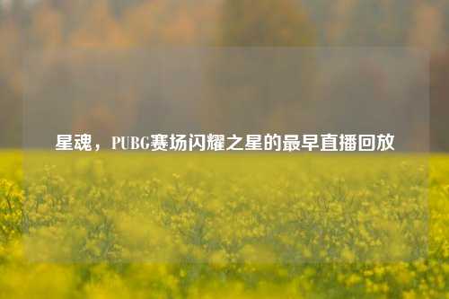 星魂，PUBG赛场闪耀之星的最早直播回放