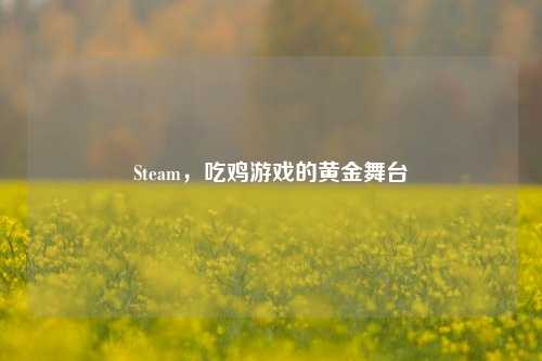 Steam,吃鸡游戏的黄金舞台