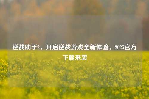 逆战助手2，开启逆战游戏全新体验，2025官方下载来袭