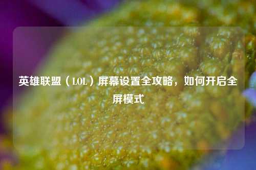 英雄联盟(LOL)屏幕设置全攻略,如何开启全屏模式