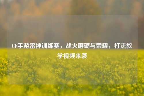 CF手游雷神训练赛，战火磨砺与荣耀，打法教学视频来袭
