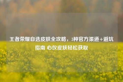 王者荣耀自选皮肤全攻略,3种官方渠道+避坑指南 心仪皮肤轻松获取