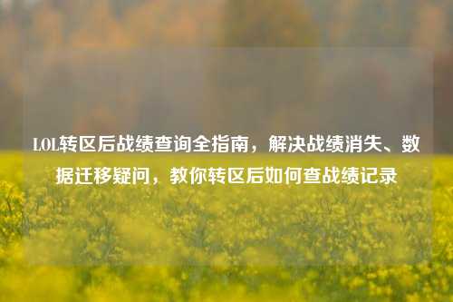 LOL转区后战绩查询全指南,解决战绩消失、数据迁移疑问,教你转区后如何查战绩记录