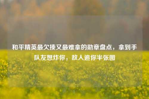 和平精英最欠揍又最难拿的勋章盘点，拿到手队友想炸你，敌人追你半张图