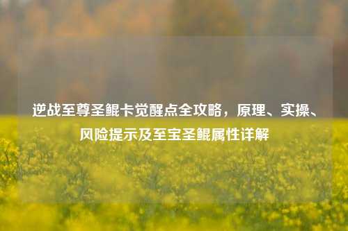 逆战至尊圣鲲卡觉醒点全攻略,原理、实操、风险提示及至宝圣鲲属性详解