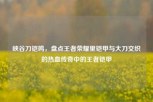 峡谷刀铠鸣,盘点王者荣耀里铠甲与大刀交织的热血传奇中的王者铠甲