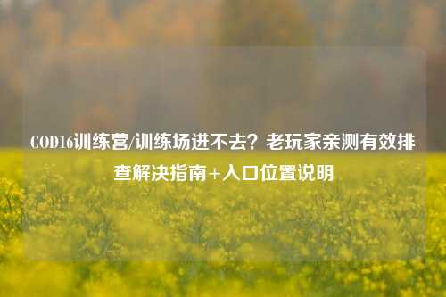 COD16训练营/训练场进不去?老玩家亲测有效排查解决指南+入口位置说明