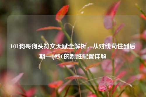 LOL狗哥狗头符文天赋全解析，从对线苟住到后期一Q秒C的制胜配置详解