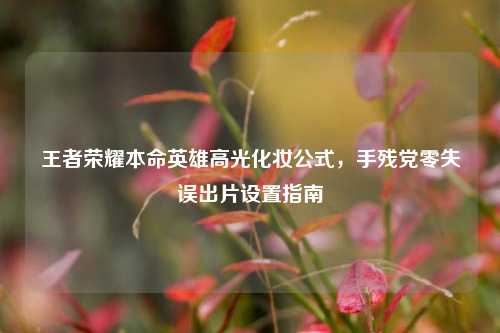 王者荣耀本命英雄高光化妆公式，手残党零失误出片设置指南
