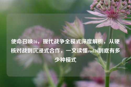 使命召唤16，现代战争全模式深度解析，从硬核对战到沉浸式合作，一文读懂cod16到底有多少种模式