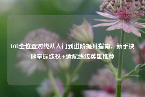 LOL全位置对线从入门到进阶提升指南,新手快速掌握线权+适配练线英雄推荐