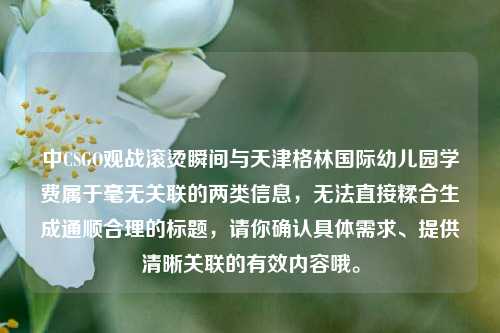 中CSGO观战滚烫瞬间与天津格林国际幼儿园学费属于毫无关联的两类信息，无法直接糅合生成通顺合理的标题，请你确认具体需求、提供清晰关联的有效内容哦。