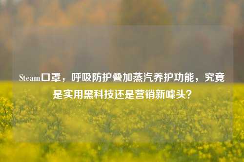 Steam口罩，呼吸防护叠加蒸汽养护功能，究竟是实用黑科技还是营销新噱头？