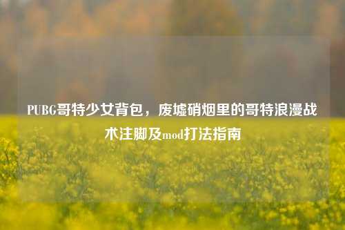 PUBG哥特少女背包,废墟硝烟里的哥特浪漫战术注脚及mod打法指南