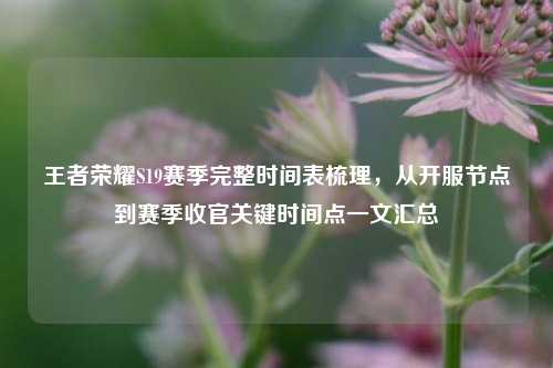 王者荣耀S19赛季完整时间表梳理,从开服节点到赛季收官关键时间点一文汇总