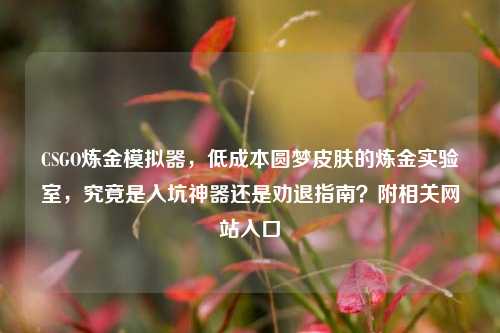 CSGO炼金模拟器,低成本圆梦皮肤的炼金实验室,究竟是入坑神器还是劝退指南?附相关网站入口
