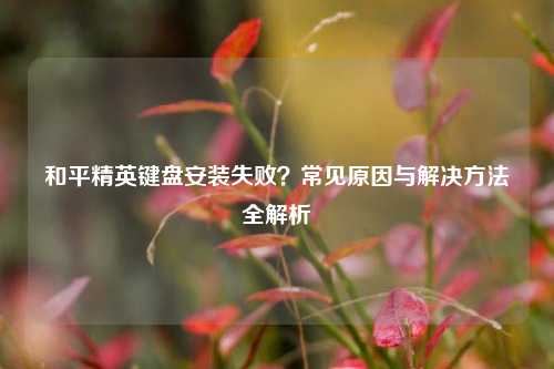 和平精英键盘安装失败?常见原因与解决方法全解析