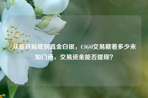 从皮肤贴纸到真金白银，CSGO交易藏着多少未知门道，交易资金能否提现？