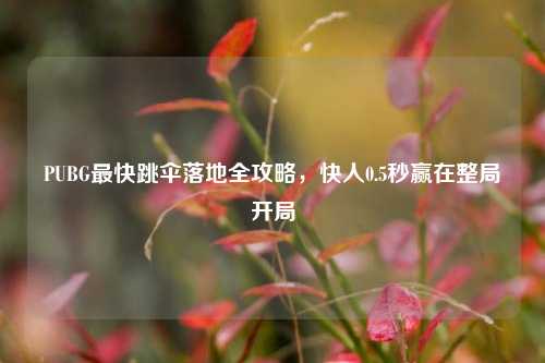PUBG最快跳伞落地全攻略,快人0.5秒赢在整局开局