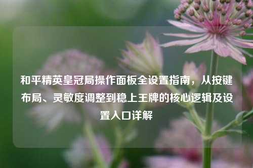 和平精英皇冠局操作面板全设置指南,从按键布局、灵敏度调整到稳上王牌的核心逻辑及设置入口详解
