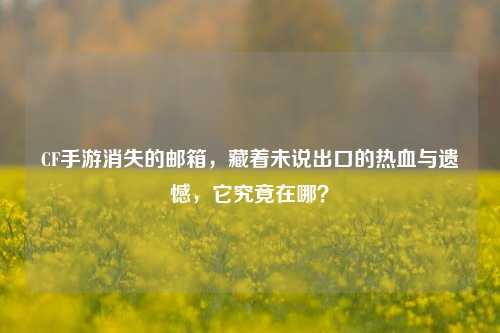 CF手游消失的邮箱,藏着未说出口的热血与遗憾,它究竟在哪?