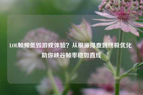 LOL帧频低毁游戏体验?从根源排查到终极优化 助你峡谷帧率稳如直线