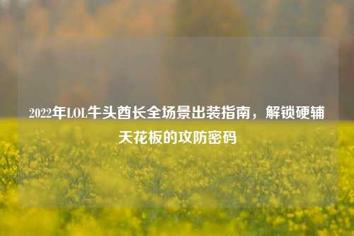 2022年LOL牛头酋长全场景出装指南，解锁硬辅天花板的攻防密码