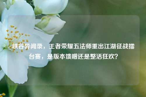 峡谷异闻录,王者荣耀五法师重出江湖征战擂台赛,是版本馈赠还是整活狂欢?